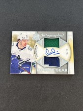 2021-22 UD The Cup Vasily Podkolzin Autographed Rookie Gear 3 Colour Patch 24/24