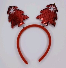 Christmas Headband Red Sequins Christmas Tree Head Band
