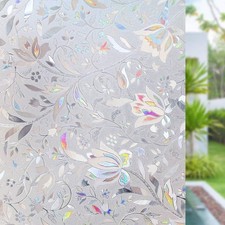 Window Privacy Film Static Window Clings Vinyl 3D Decals Stickers Rainbow