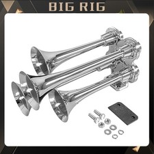 Quad Trumpet Air Horn Kit Train Semi Truck Boat Rv Loud 150 Db 4 Horns Kit