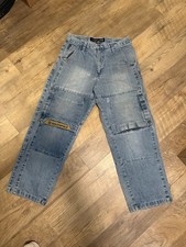 Southpole Vintage Y2K Wide-Leg Blue Jeans Mens 34x30 Baggy Skater Hip Hop