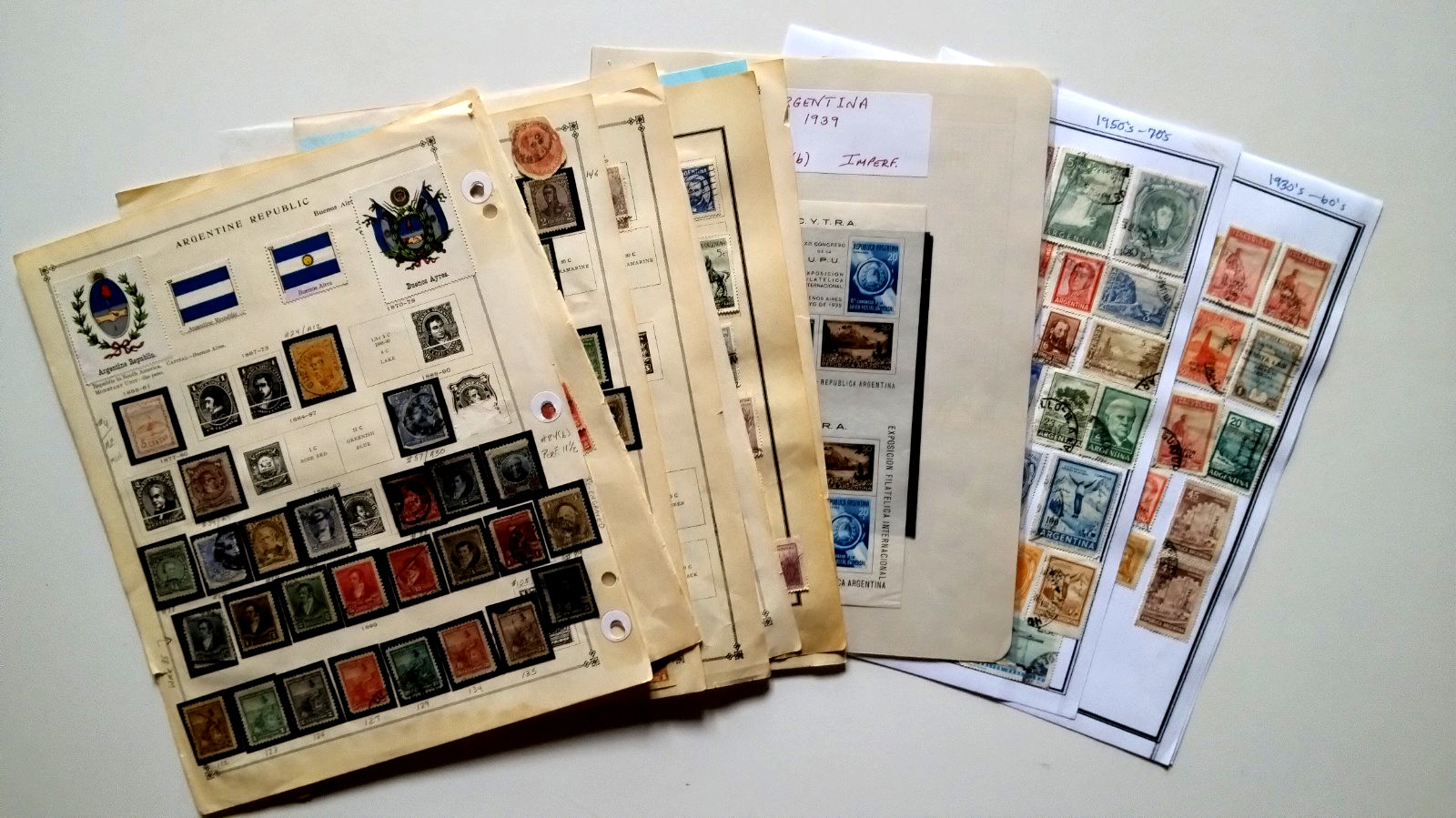 Argentina Stamp Collection- Used / MH / MNH On Pages 1860 - 1974