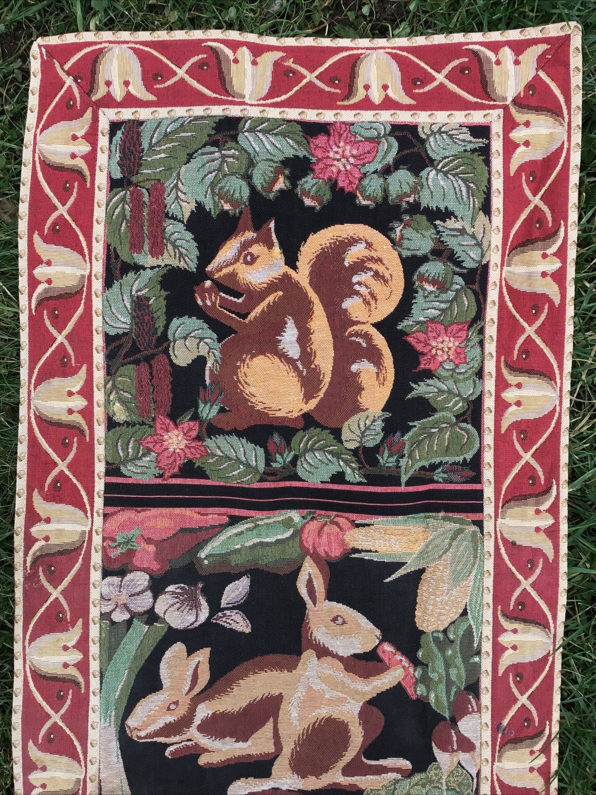 ARTS AND CRAFTS WILLIAM MORRIS STYLE TAPESTRY TABLE RUNNER RENAISANCE WOVEN ART