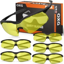 6 Pack Tinted Safety Glasses for Men Women, Safety Goggles ANSI Z87.1 Protective