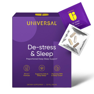 Universal U De-Stress Sleep Supplement - 10-In-1 Natural Sleep Aid For Adults