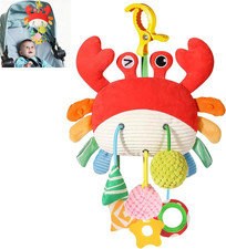 Car Seat Toys for Babies 0  12 Months, Hanging Infant Plush Rattle Toy