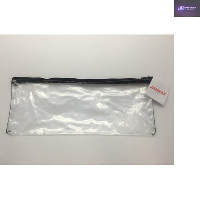 Robustes 13x5 durchsichtiges schwarzes PVC Federmäppchen mit Reißverschluss für organisierte Essentials