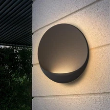 Hyunbae Modern Sculptural Outdoor LED Wall Sconce, 8'' Mini Outdoor Wall Lights