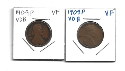 `1909P VDB CENTS BOTH VF TWO FOR WHAT OTHERS ARE ASKING FOR ONE