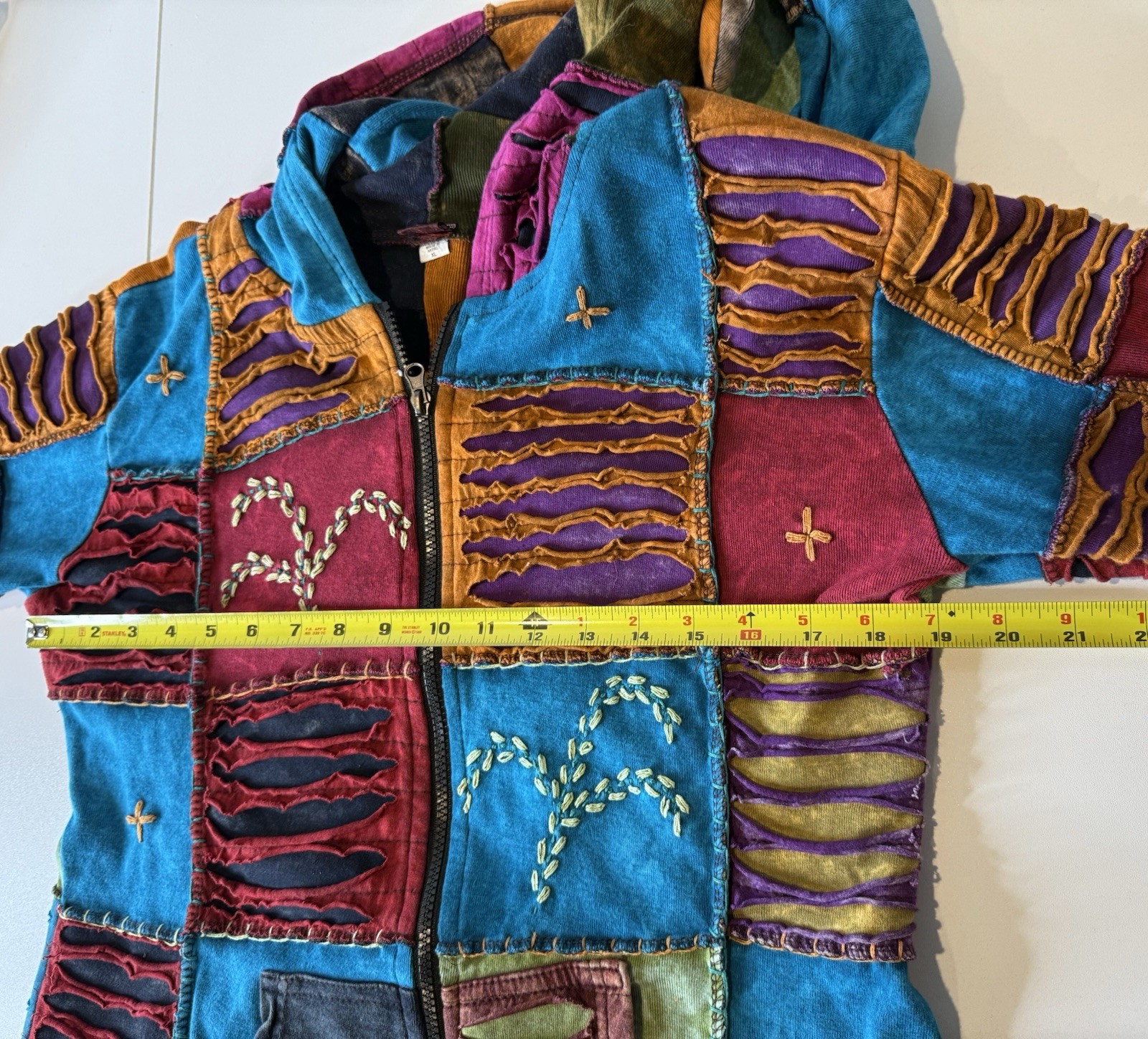 KPC Patchwork Pixie Hoodie Full Zip Jacket Womens… - image 8