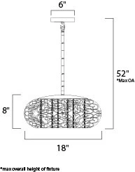 Colgante Maxim 24154 plata arabesco 7 luces 18" W con pantalla metálica Foto 3 de 4