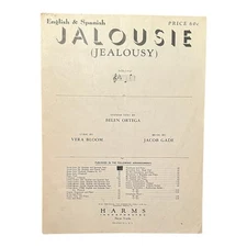 Jalousie Jealousy by Jacob Gade Vera Bloom 1950s Sheet Music English Spanish VTG