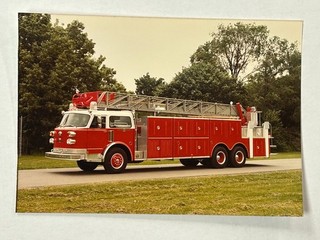 Unknown American La France 100' RM Aerial Factory Fire Apparatus Print A64