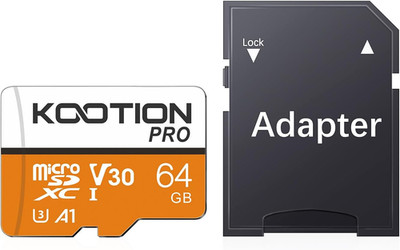 Micro SD Card 64GB UHS-I Microsdxc Flash Memory Card with Adapter, C10, U3, A1, 
