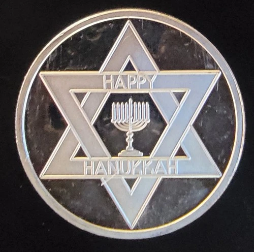 2021 Happy Hanukkah Not Christmas Engravable Bullion-999 Silver 1 Oz Art Coin