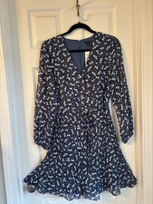 NWT Ann Taylor Women's Scroll Pleated Wrap Dress Size 4 