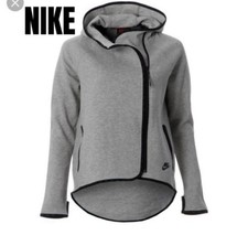 NIKE Women's "Tech Fleece" Asymmetric Cape Hoodie 669613-063 Size small Gray