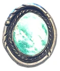Vtg NAVAJO STERLING SILVER BIG TURQUOISE RING SZ 8.5