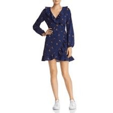 Sadie & Sage Cherry Print Faux Wrap Dress S