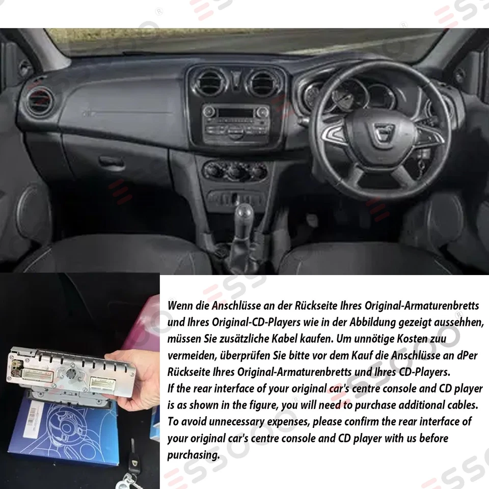 DAB+ Android 14 Autoradio Carplay NAVI RDS Für Dacia Duster Dokker Sandero Lodgy - Bild 2 von 4