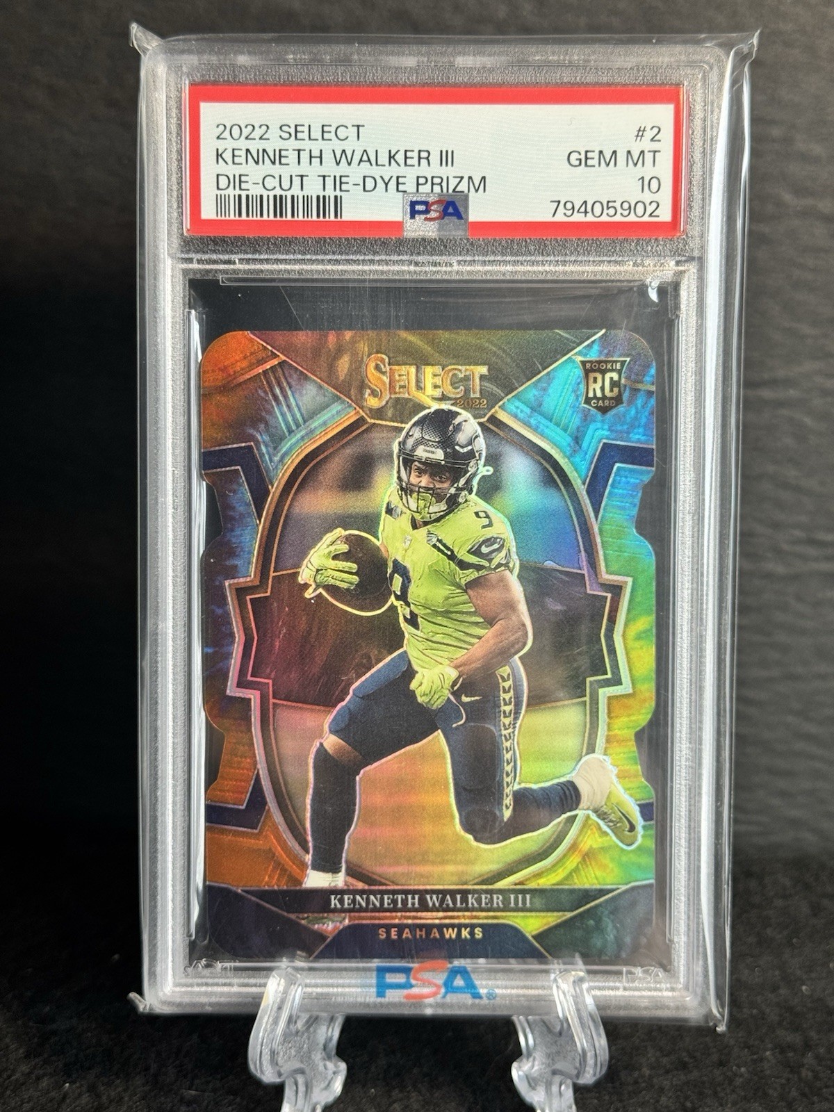 Kenneth Walker III Panini Select #2 Die-Cut Tie-Dye Prizm