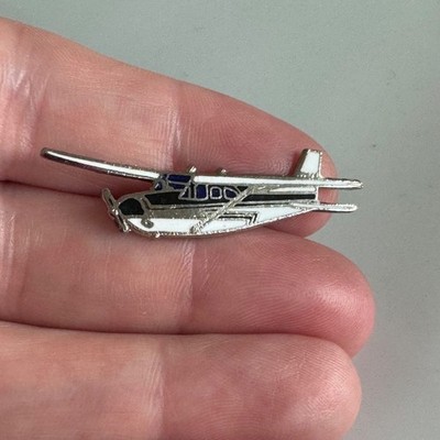 Vintage Cessna 210 Centurion High-Wing Enamel Lapel Pin Bush Flying