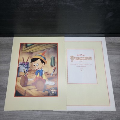 Walt Disney 1993   Pinocchio   Exclusive Commemorative Lithograph   8 1/2   x 12