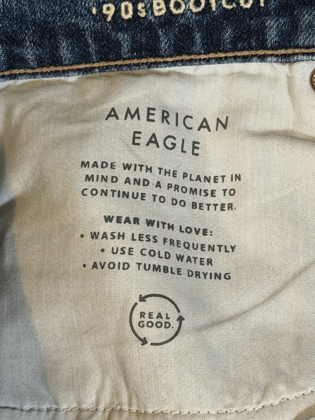 American Eagle 90's Bootcut Patchwork Denim Blue … - image 9