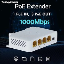 4-Port Gigabit PoE Extender IEEE 802.3af/at 100M Range for IP Camera NVR AP