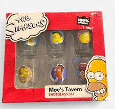 2011 The Simpsons Moe’s Tavern Collectible Shot Glass Set Duff Beer