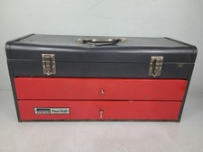 VINTAGE MONTGOMERY WARD POWR KRAFT TOOLBOX (22"×9"x11")