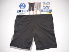 32 DEGREES COOL Boys Shorts 2 Pack Ultra Soft Shorts Black / Gray SMALL 7/8 NEW