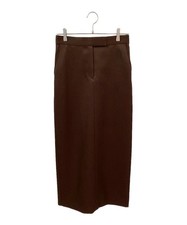  im perf. Double Satin Long Skirt 36 brown Ext  