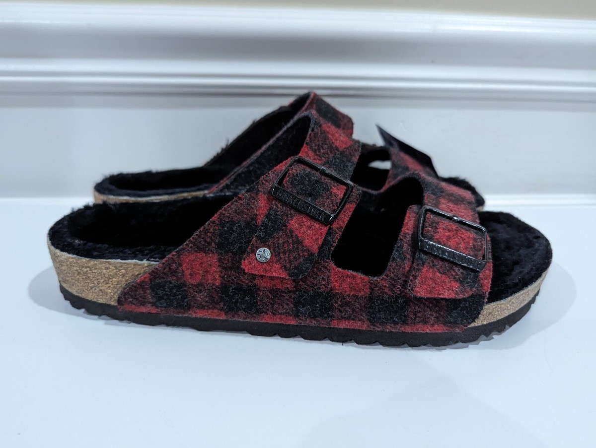 Birkenstock Plaid Red Arizona Shearling Lined Mens 10 EU43 Birkenstock Zermatt Shearling plaid red wool/natural shearling main image 3