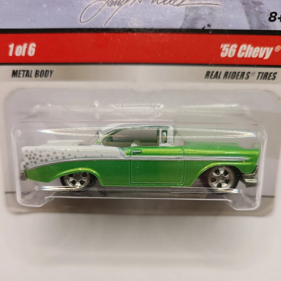 HOT WHEELS LARRY'S GARAGE CHRISTMAS '56 CHEVY GREEN HAPPY HOLIDAYS - Image 2 of 4