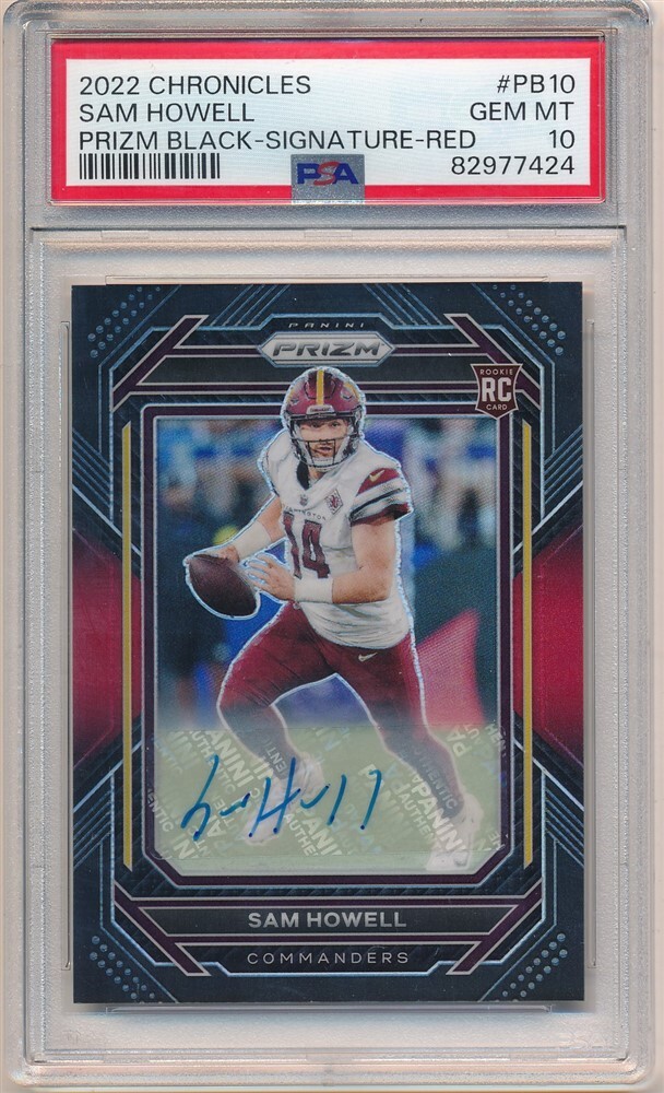 Sam Howell Panini Chronicles Prizm Black #PB10 Signature-Red