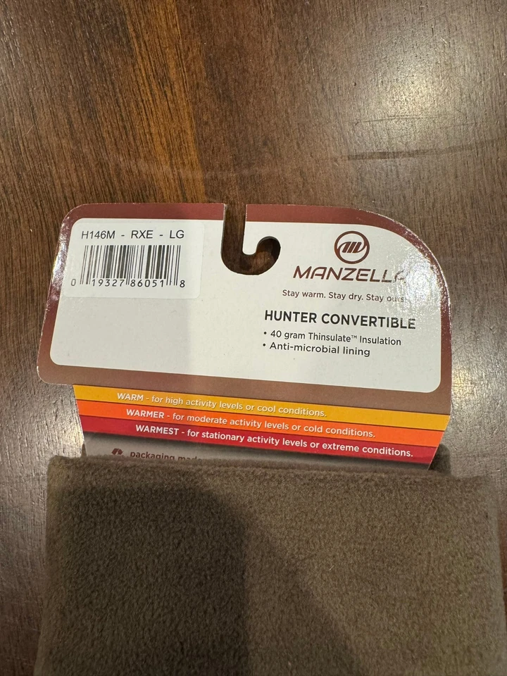Manzella Hunt Hunter Convertible Gloves H146M-RXE-LG - Image 3 of 3
