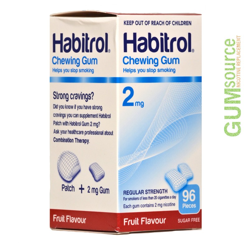 Habitrol 2mg FRUIT  1 DENTED box 96 pieces Nicotine Quit Smoking Gum