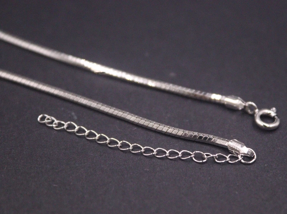 Collar de ajuste de serpiente de 2 mm de cadena de plata esterlina 925 sólida real para mujer 11 g Foto 3 de 4