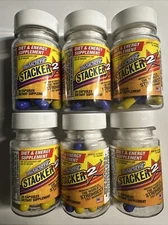 6 Stacker TWO 20 Capsules Weight Loss Energy Dietary Sup (6 Bottles) = 120