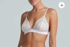 Commando bralette Butter & Lace sz Medium sheer white lace triangle