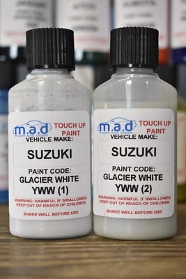 MYLDAN AUTO DESIGN BOTTIGLIA VERNICE MOTO TOUCH UP 30ML PER SUZUKI GLACIER BIANCO YWW (STRATO 1 & 2)