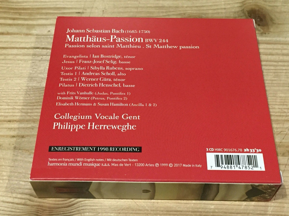 Signed by FRANZ-JOSEF SELIG Bach Matthäus-Passion Herreweghe HM 3 CD  Signiert | eBay