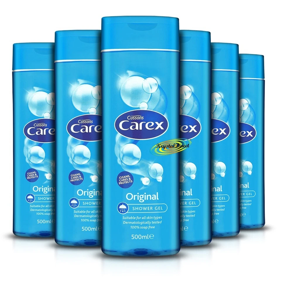 6x Carex Original Soap Free Shower Gel 500ml for Sensitive Skin
