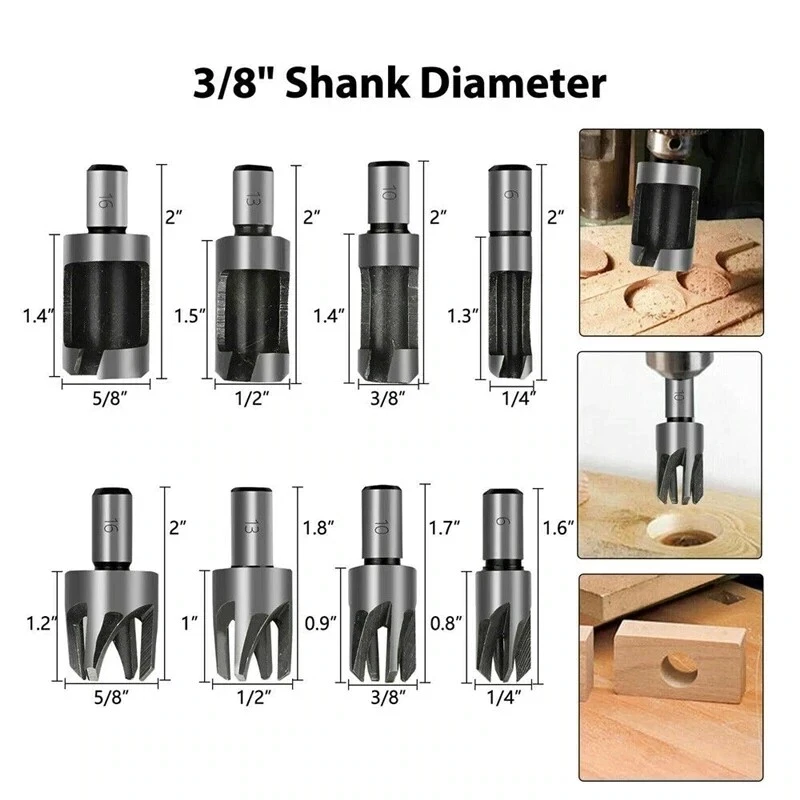 23pcs Woodworking Chamfer Drilling Tool Countersink Drill Bit Wood