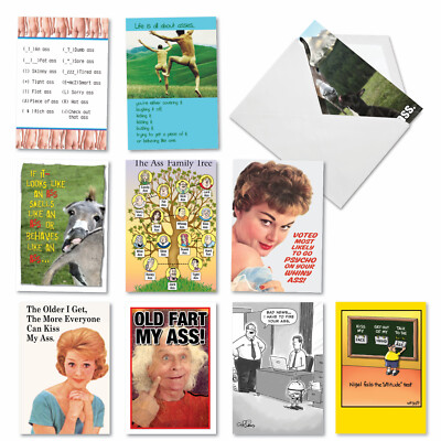 10 Funny Happy Birthday Cards with Envelopes - Classy Sassy and Assy