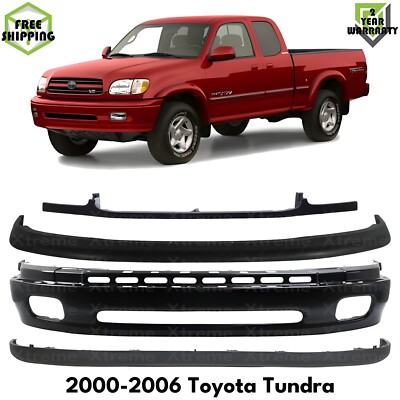 Front Bumper Paintable & Bumper Trim Kit For 2000-2006 Toyota Tundra Base SR5