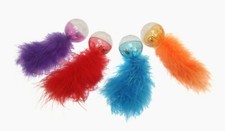 Multipet Lattice Ball with Feather Assorted Cat Toy, 5 in, 2 pack