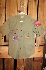 Boy Scouts of America BSA Youth Shirt Medium Green Vintage