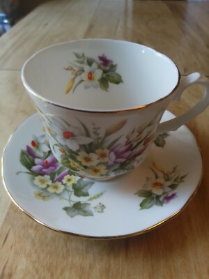 Duchess, Footed Teacup & Saucer, ''SPRING'',#408, Bone China, England
